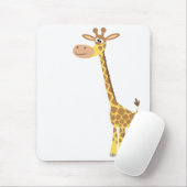 A cartoon giraffe mousepad (With Mouse)