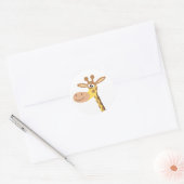 A cartoon giraffe round sticker (Envelope)