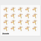 A cartoon giraffe round sticker (Sheet)