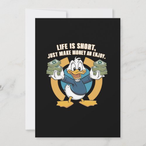  A cartoon happy character duck holding bundles3 Thank You Card