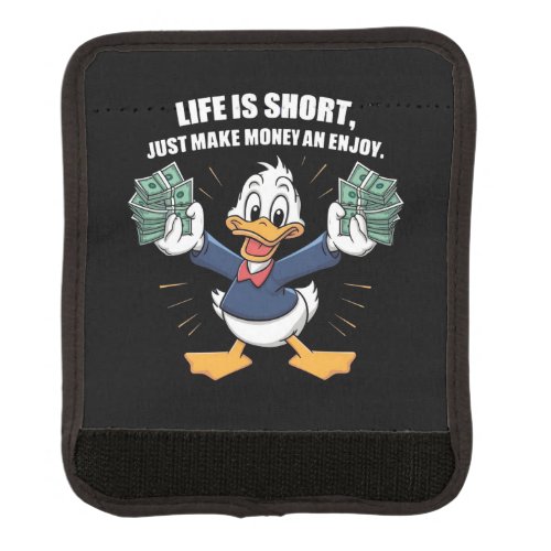  A cartoon happy character duck holding bundles Luggage Handle Wrap