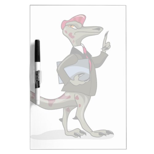 A Cartoon Iguanodon Clerk Dry Erase Board