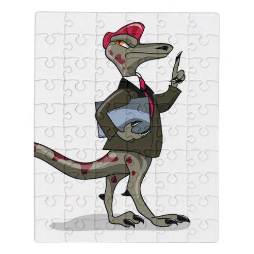 A Cartoon Iguanodon Clerk Jigsaw Puzzle