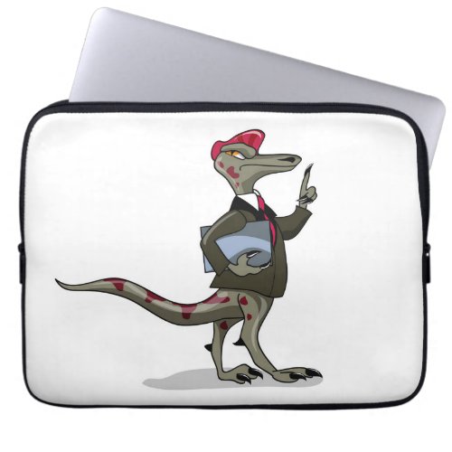 A Cartoon Iguanodon Clerk Laptop Sleeve