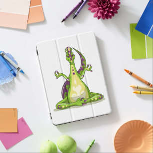 A Cartoon Iguanodon Dinosaur Doing Yoga. iPad Air Cover