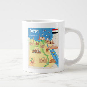 A Cartoon Map of Egypt Giant Coffee Mug