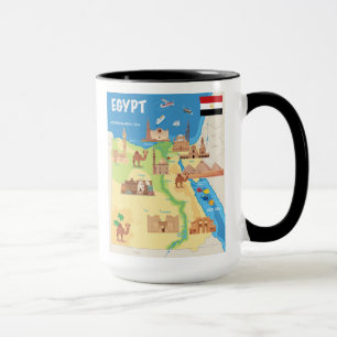 A Cartoon Map of Egypt Mug