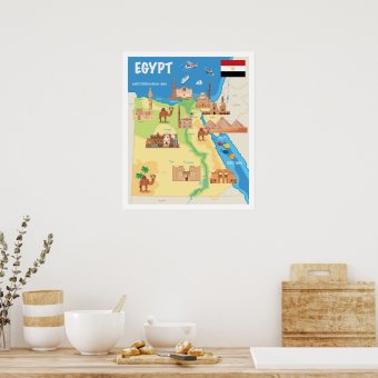 a-cartoon-map-of-egypt-poster-zazzle