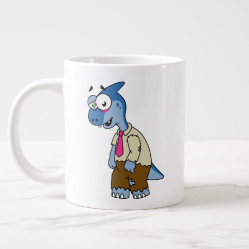 A Cartoon Parasaurolophus Dressed Up As A Zombie Giant Coffee Mug
