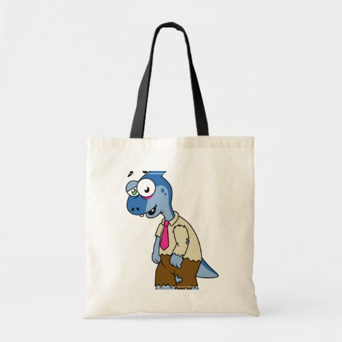 A Cartoon Parasaurolophus Dressed Up As A Zombie Tote Bag