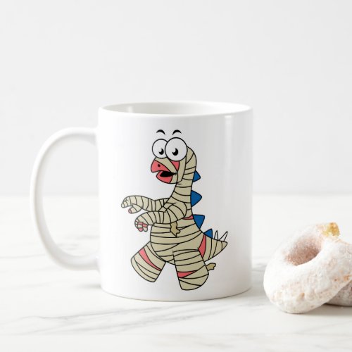 A Cartoon Stegosaurus Dressed Up As A Mummy Coffee Mug