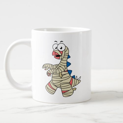 A Cartoon Stegosaurus Dressed Up As A Mummy Giant Coffee Mug