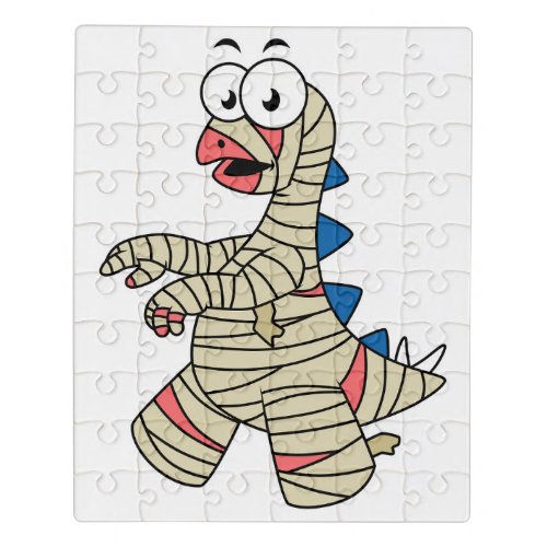 A Cartoon Stegosaurus Dressed Up As A Mummy Jigsaw Puzzle
