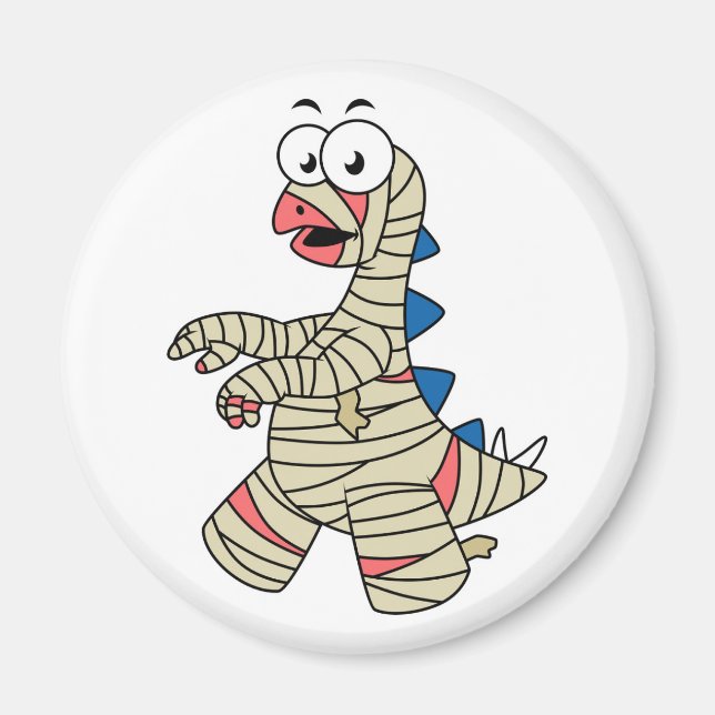 A Cartoon Stegosaurus Dressed Up As A Mummy. Magnet (Front)