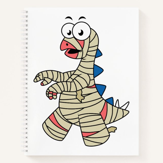 A Cartoon Stegosaurus Dressed Up As A Mummy. Notebook (Front)
