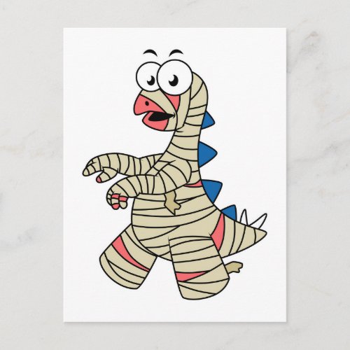 A Cartoon Stegosaurus Dressed Up As A Mummy Postcard