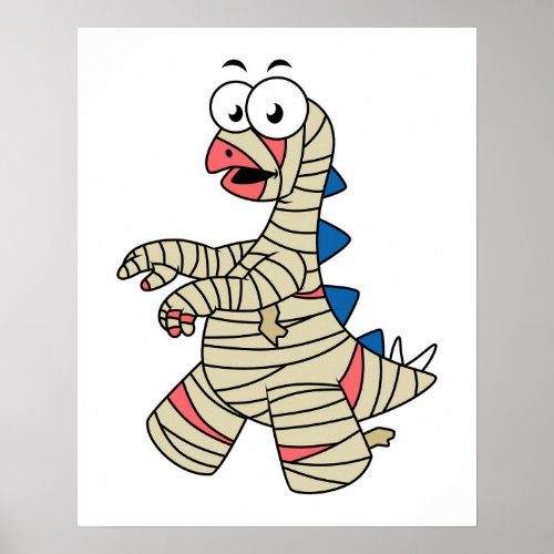 A Cartoon Stegosaurus Dressed Up As A Mummy Poster