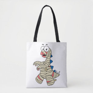 A Cartoon Stegosaurus Dressed Up As A Mummy. Tote Bag