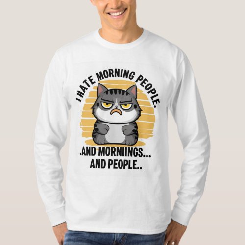 A  cartoon_tshirt_design of an angry cat T_Shirt