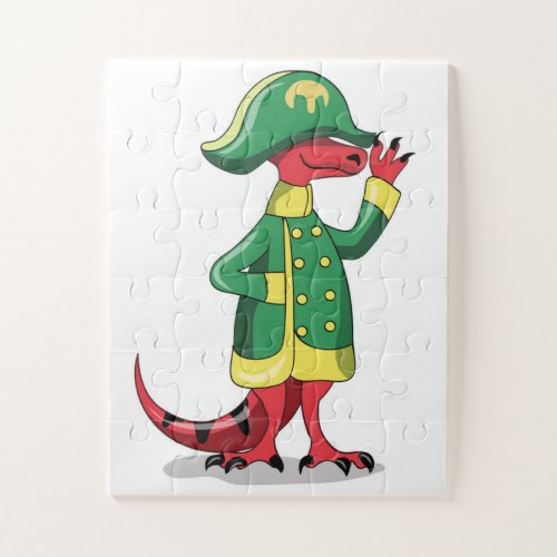 A Cartoon Tyrannosaur Rex Dressed As Napoleon Jigsaw Puzzle