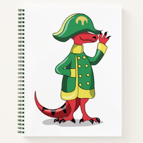 A Cartoon Tyrannosaur Rex Dressed As Napoleon Notebook