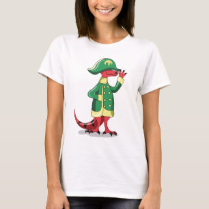 A Cartoon Tyrannosaur Rex Dressed As Napoleon. T-Shirt