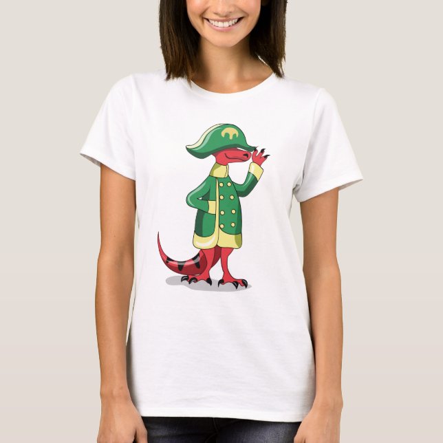 A Cartoon Tyrannosaur Rex Dressed As Napoleon. T-Shirt (Front)
