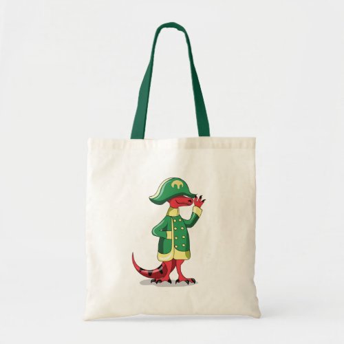 A Cartoon Tyrannosaur Rex Dressed As Napoleon Tote Bag