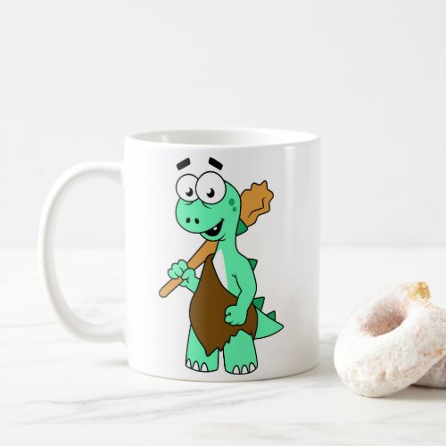 A Cartoon Tyrannosaurus Rex Caveman Coffee Mug