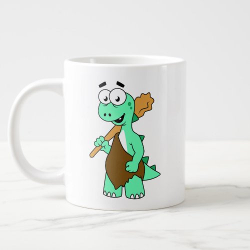 A Cartoon Tyrannosaurus Rex Caveman Giant Coffee Mug