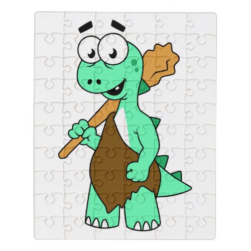A Cartoon Tyrannosaurus Rex Caveman Jigsaw Puzzle