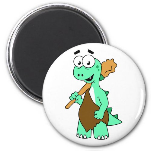 A Cartoon Tyrannosaurus Rex Caveman Magnet