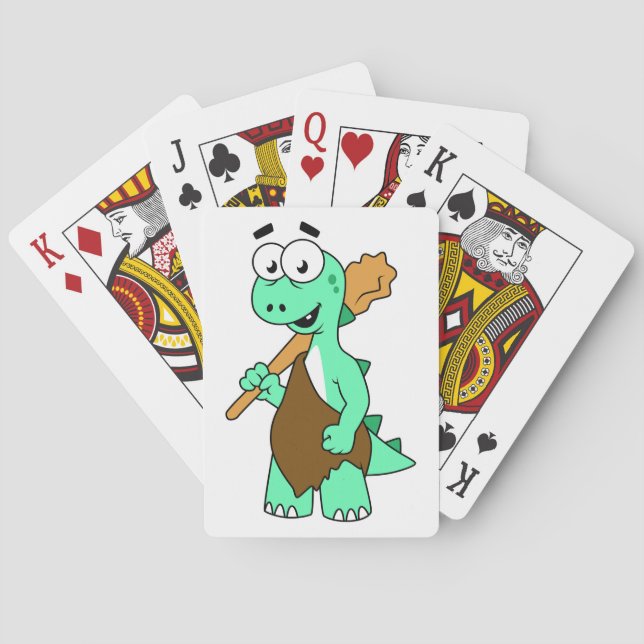 A Cartoon Tyrannosaurus Rex Caveman. Poker Cards (Back)