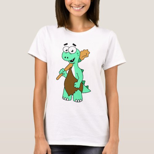 A Cartoon Tyrannosaurus Rex Caveman T_Shirt