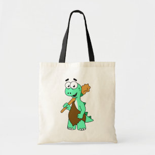 A Cartoon Tyrannosaurus Rex Caveman. Tote Bag