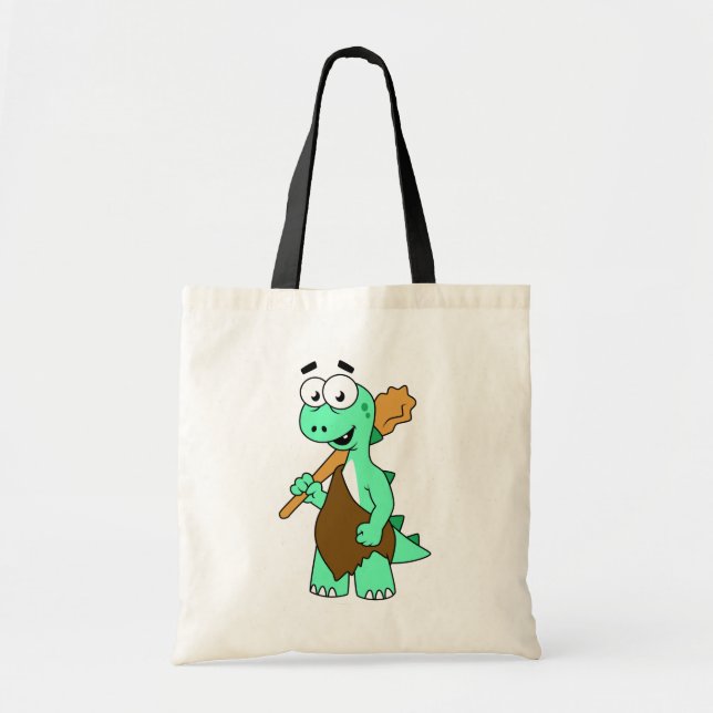 A Cartoon Tyrannosaurus Rex Caveman. Tote Bag (Front)