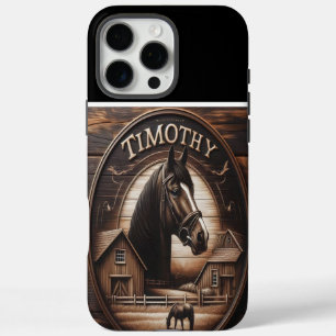 A Carved Wooden Portrait of Timothy, Horse Farm iPhone 16 Pro Max Case