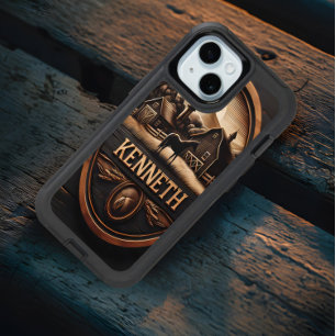 A Carved Wooden Sign Featuring a Horse in a Rural iPhone 15 Case