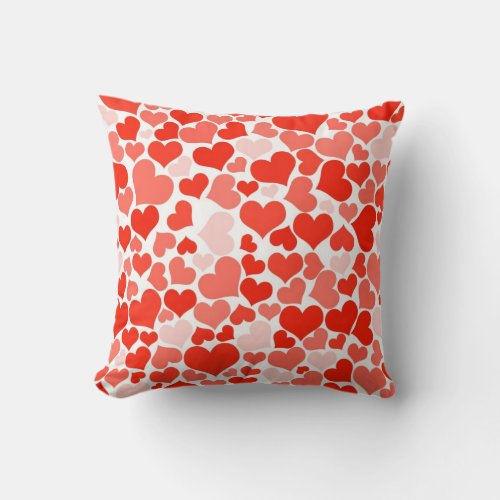 A Cascade of Love _  Hearts Pattern Throw Pillow