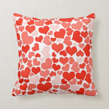 A Cascade Of Love -  Hearts Pattern Throw Pillow by Mirribug at Zazzle