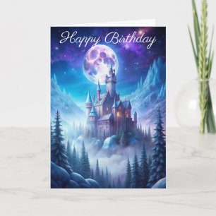 A Castle in Winter Birthday Card