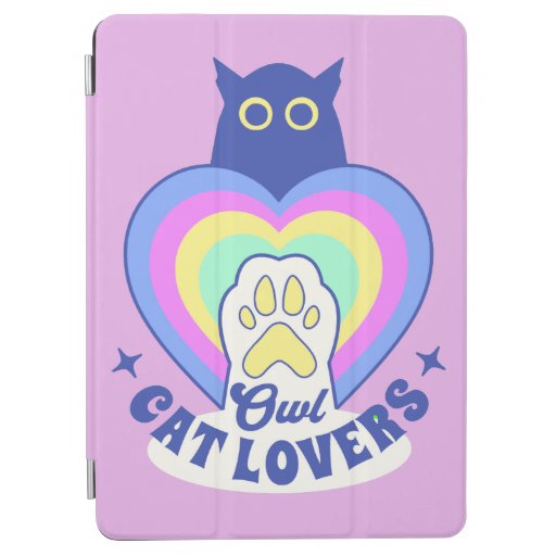 A Cat And An Owl Funny  iPad Air Cover