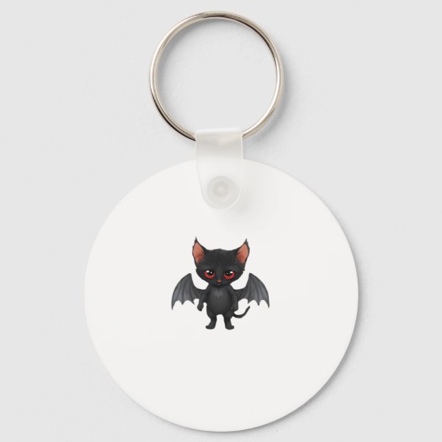 A cat demon on Halloween night Classic T-Shirt Keychain (Front)