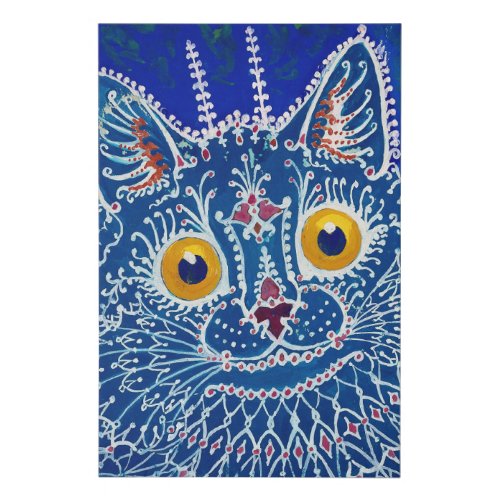 A Cat in Gothic Style by Louis Wain Faux Canvas Print
