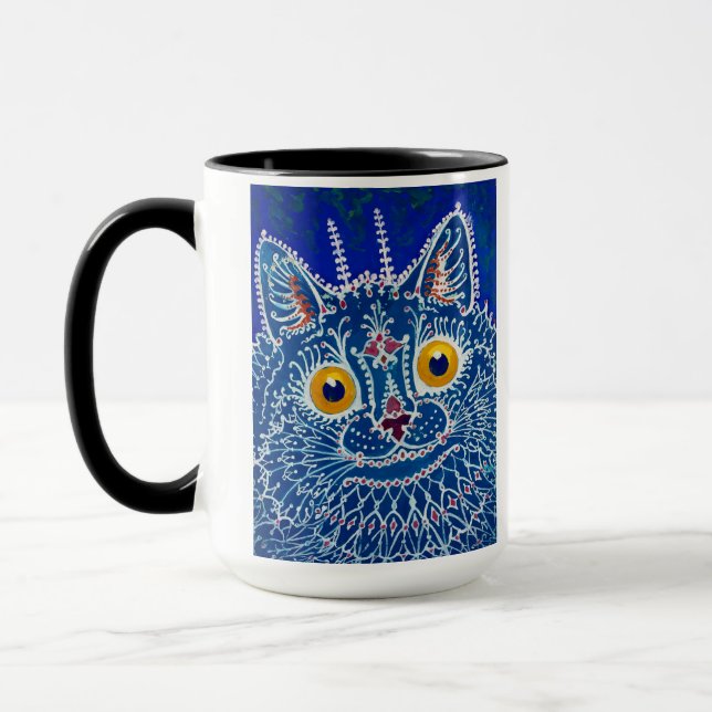 A Cat in Gothic Style by Louis Wain Mug (Left)