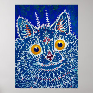 A Cat in Gothic Style by Louis Wain Poster