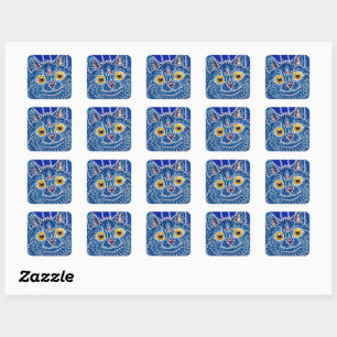 A Cat in Gothic Style by Louis Wain Square Sticker