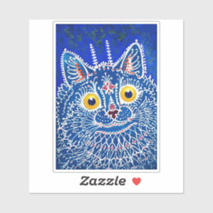 A cat in gothic style by Louis Wain  Sticker