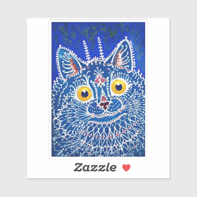 A cat in gothic style by Louis Wain  Sticker (Sheet)