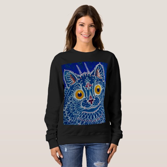 A Cat in Gothic Style by Louis Wain Sweatshirt (Front Full)